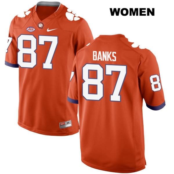 Women's Clemson Tigers #87 J.L. Banks Stitched Orange Authentic Style 2 Nike NCAA College Football Jersey KLM5446BR